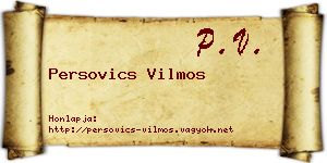 Persovics Vilmos névjegykártya